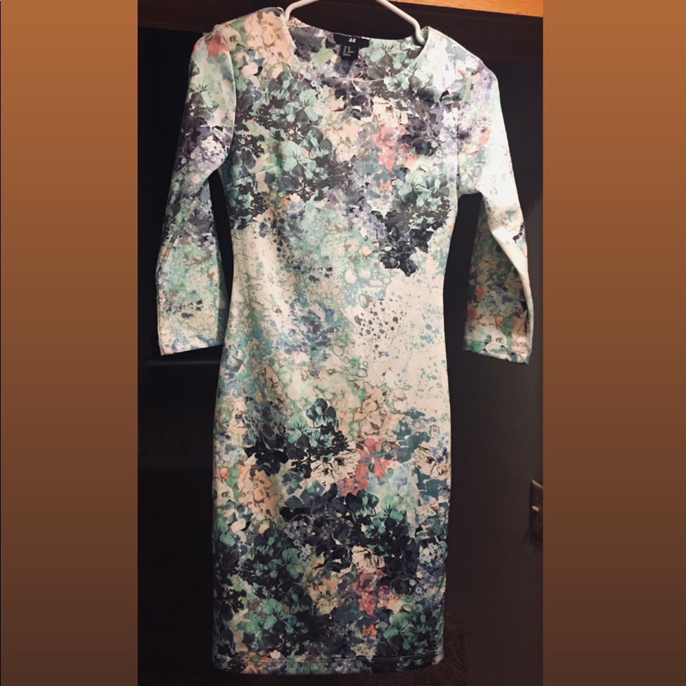 H&M Watercolor Floral Printed Dress
